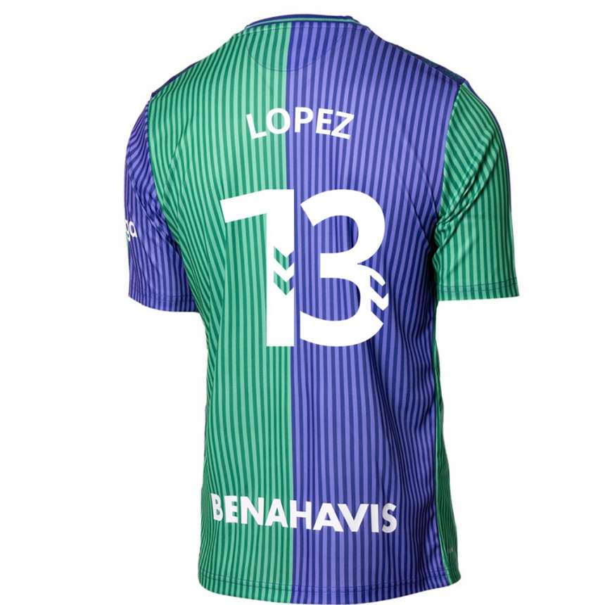 Herren Fußball Carlos López #13 Grün Blau Auswärtstrikot Trikot 2023/24 T-Shirt Luxemburg