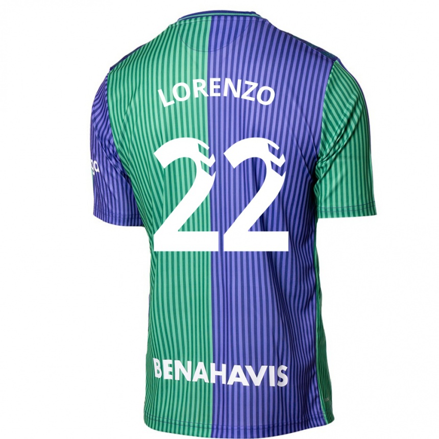 Herren Fußball Dani Lorenzo #22 Grün Blau Auswärtstrikot Trikot 2023/24 T-Shirt Luxemburg
