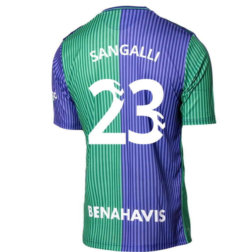 Herren Fußball Luca Sangalli #23 Grün Blau Auswärtstrikot Trikot 2023/24 T-Shirt Luxemburg