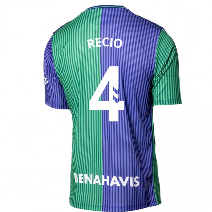Herren Fußball Ángel Recio #4 Grün Blau Auswärtstrikot Trikot 2023/24 T-Shirt Luxemburg