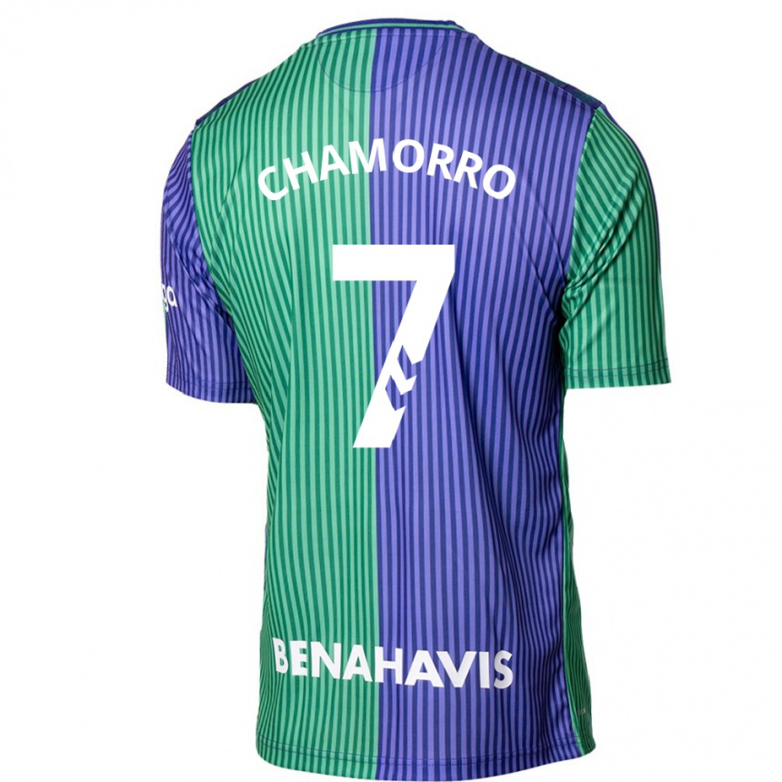 Herren Fußball Alexis Chamorro #7 Grün Blau Auswärtstrikot Trikot 2023/24 T-Shirt Luxemburg