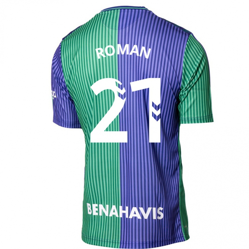 Herren Fußball Samu Román #21 Grün Blau Auswärtstrikot Trikot 2023/24 T-Shirt Luxemburg
