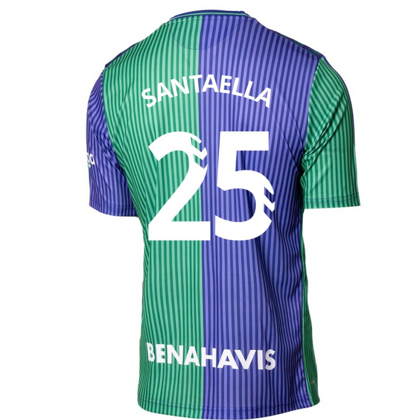 Herren Fußball Miguel Ángel Santaella #25 Grün Blau Auswärtstrikot Trikot 2023/24 T-Shirt Luxemburg