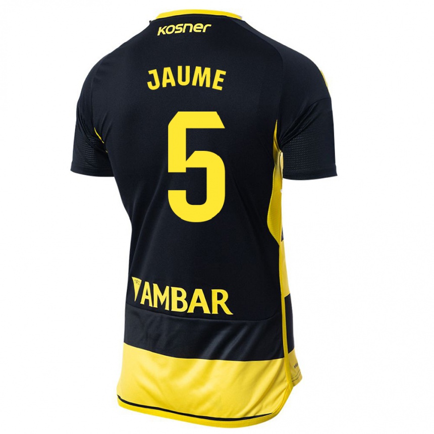 Herren Fußball Jaume Grau #5 Schwarz Gelb Auswärtstrikot Trikot 2023/24 T-Shirt Luxemburg