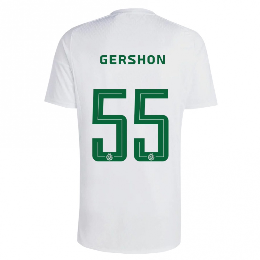 Herren Fußball Rami Gershon #55 Grün Blau Auswärtstrikot Trikot 2023/24 T-Shirt Luxemburg