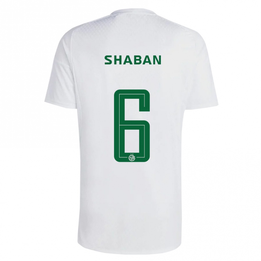 Herren Fußball Loay Shaban #6 Grün Blau Auswärtstrikot Trikot 2023/24 T-Shirt Luxemburg