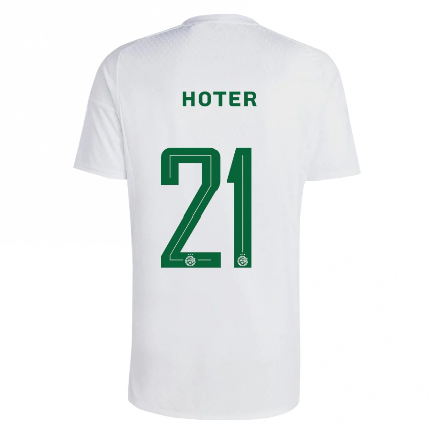 Herren Fußball Tavor Hoter #21 Grün Blau Auswärtstrikot Trikot 2023/24 T-Shirt Luxemburg