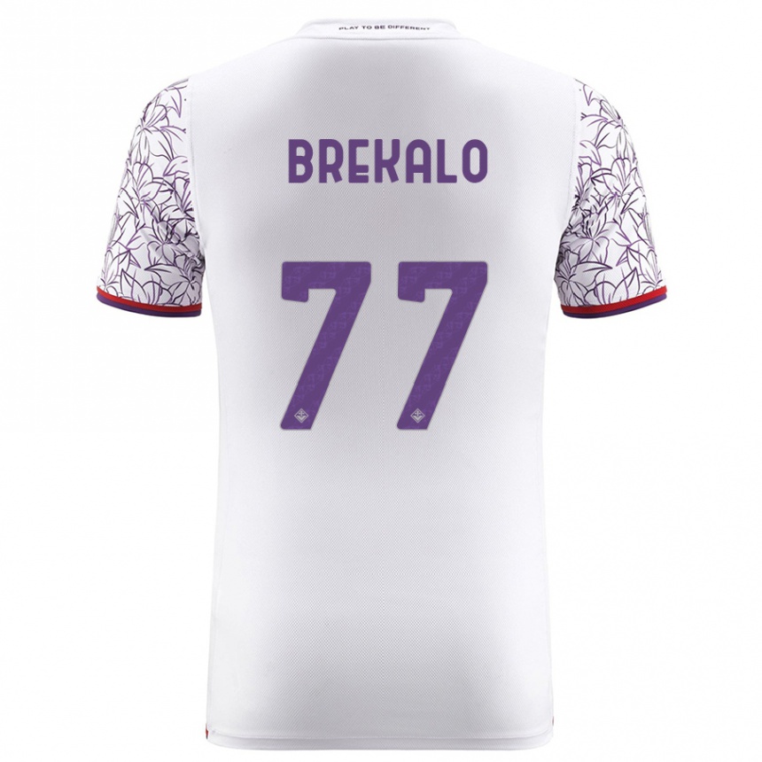 Herren Fußball Josip Brekalo #77 Weiß Auswärtstrikot Trikot 2023/24 T-Shirt Luxemburg