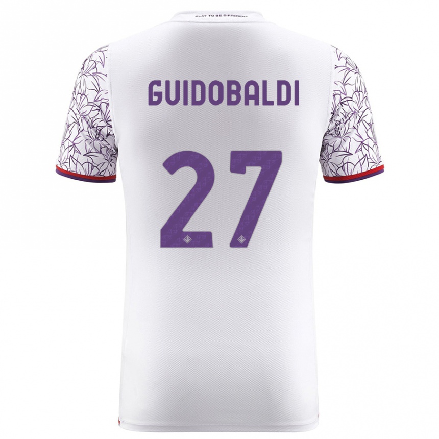 Herren Fußball Filippo Guidobaldi #27 Weiß Auswärtstrikot Trikot 2023/24 T-Shirt Luxemburg