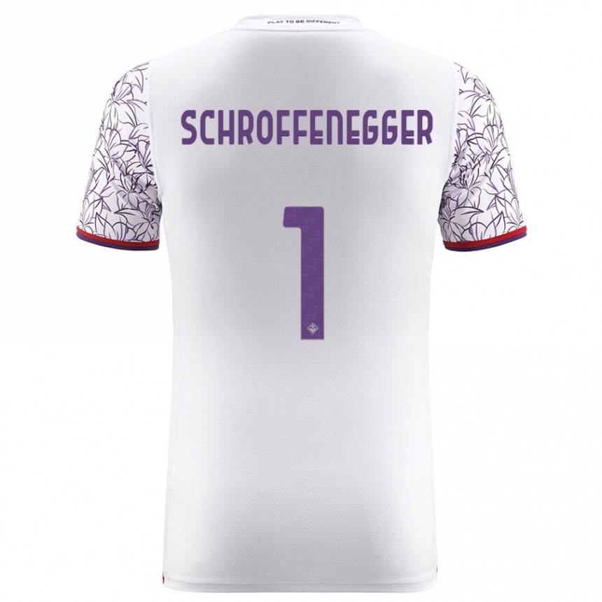 Herren Fußball Katja Schroffenegger #1 Weiß Auswärtstrikot Trikot 2023/24 T-Shirt Luxemburg