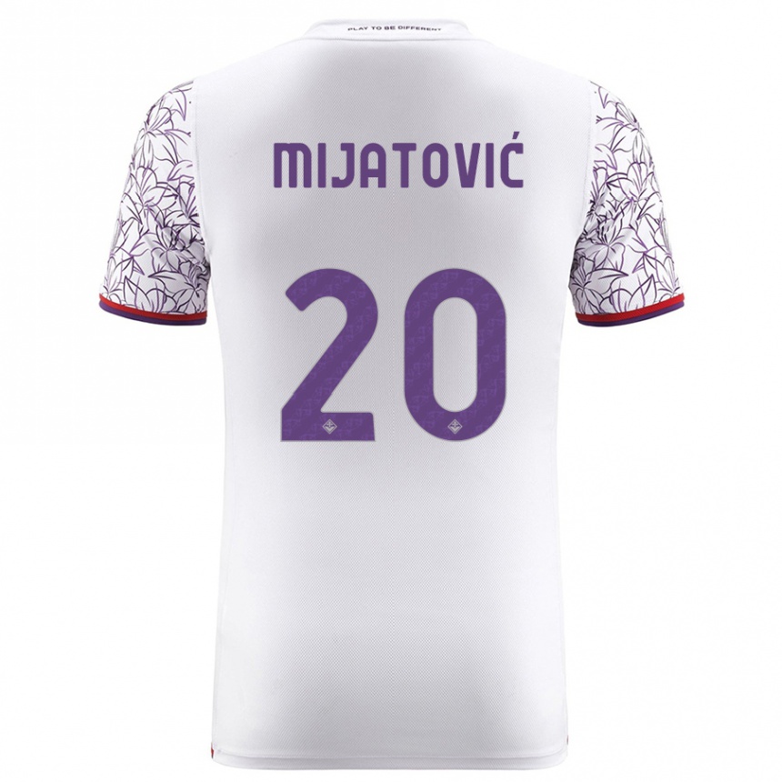 Herren Fußball Milica Mijatović #20 Weiß Auswärtstrikot Trikot 2023/24 T-Shirt Luxemburg