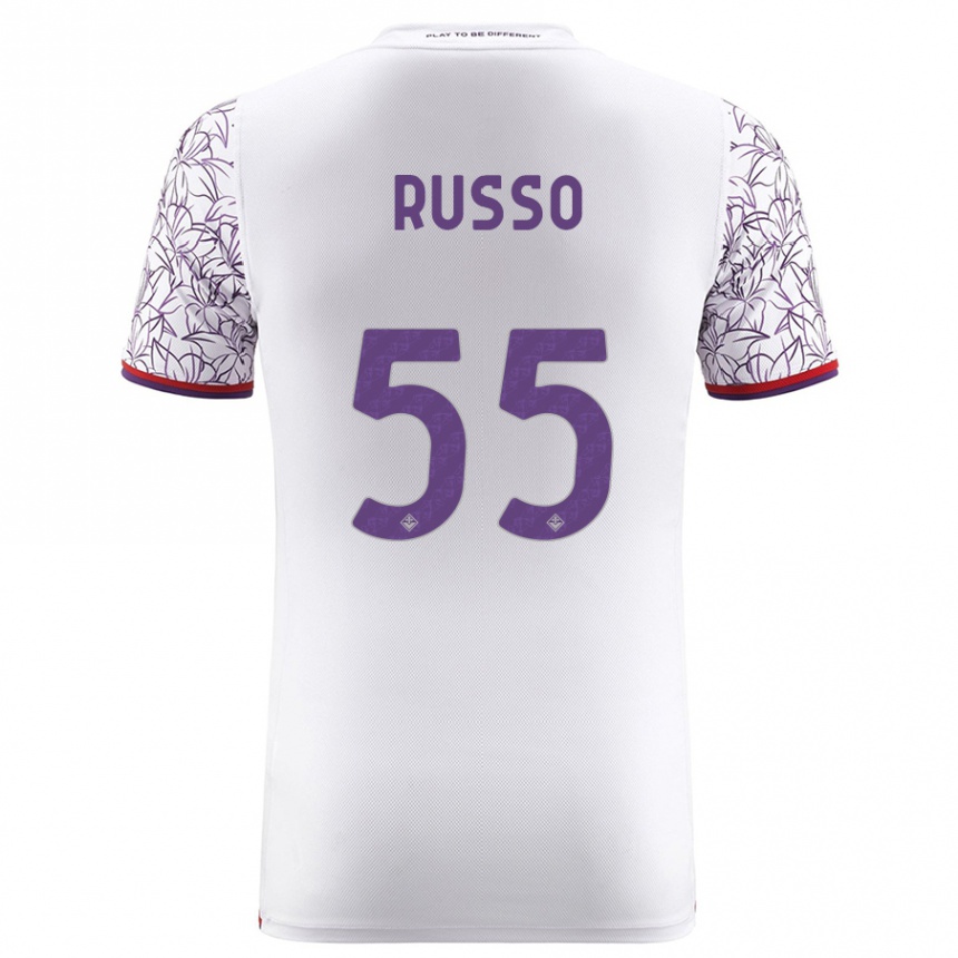 Herren Fußball Federica Russo #55 Weiß Auswärtstrikot Trikot 2023/24 T-Shirt Luxemburg