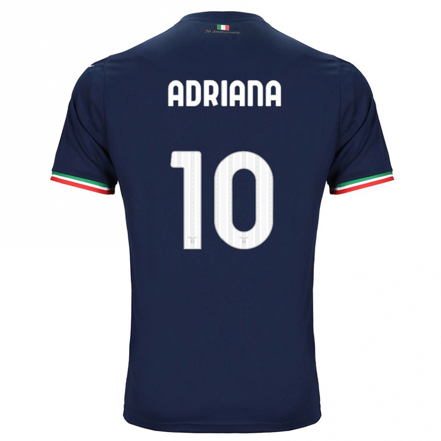 Herren Fußball Adriana Martín Santamaría #10 Marine Auswärtstrikot Trikot 2023/24 T-Shirt Luxemburg