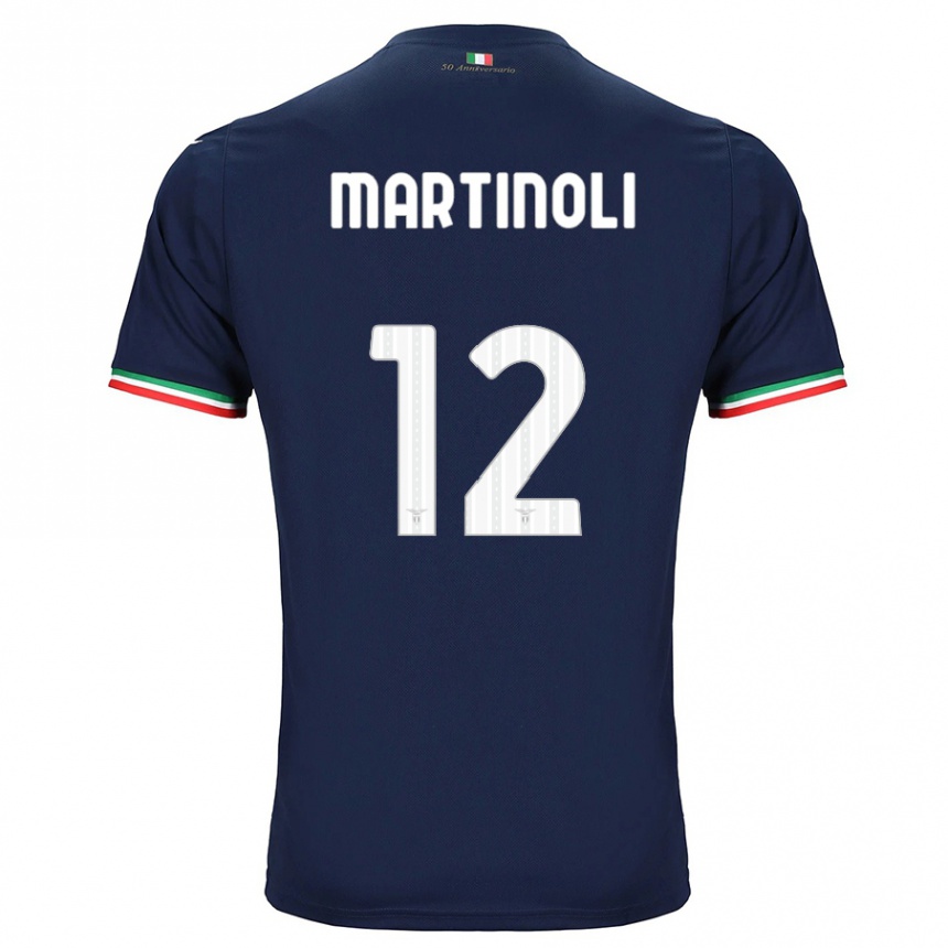 Herren Fußball Elettra Martinoli #12 Marine Auswärtstrikot Trikot 2023/24 T-Shirt Luxemburg