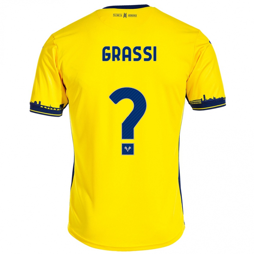 Herren Fußball Pierfrancesco Grassi #0 Gelb Auswärtstrikot Trikot 2023/24 T-Shirt Luxemburg
