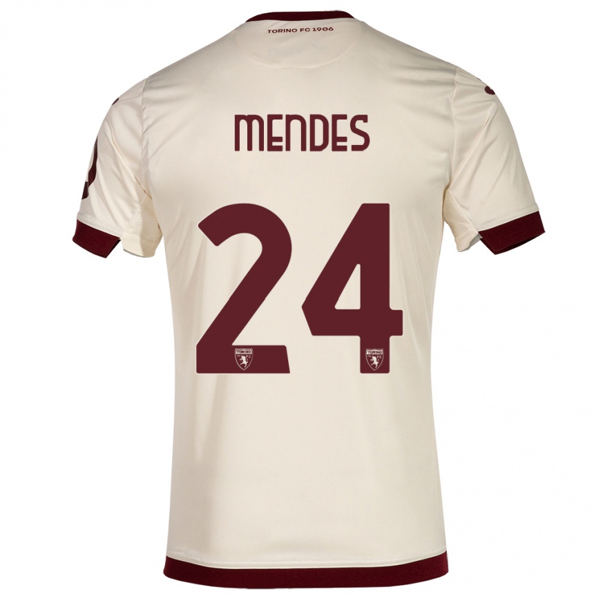 Herren Fußball Rodrigo Mendes #24 Sekt Auswärtstrikot Trikot 2023/24 T-Shirt Luxemburg