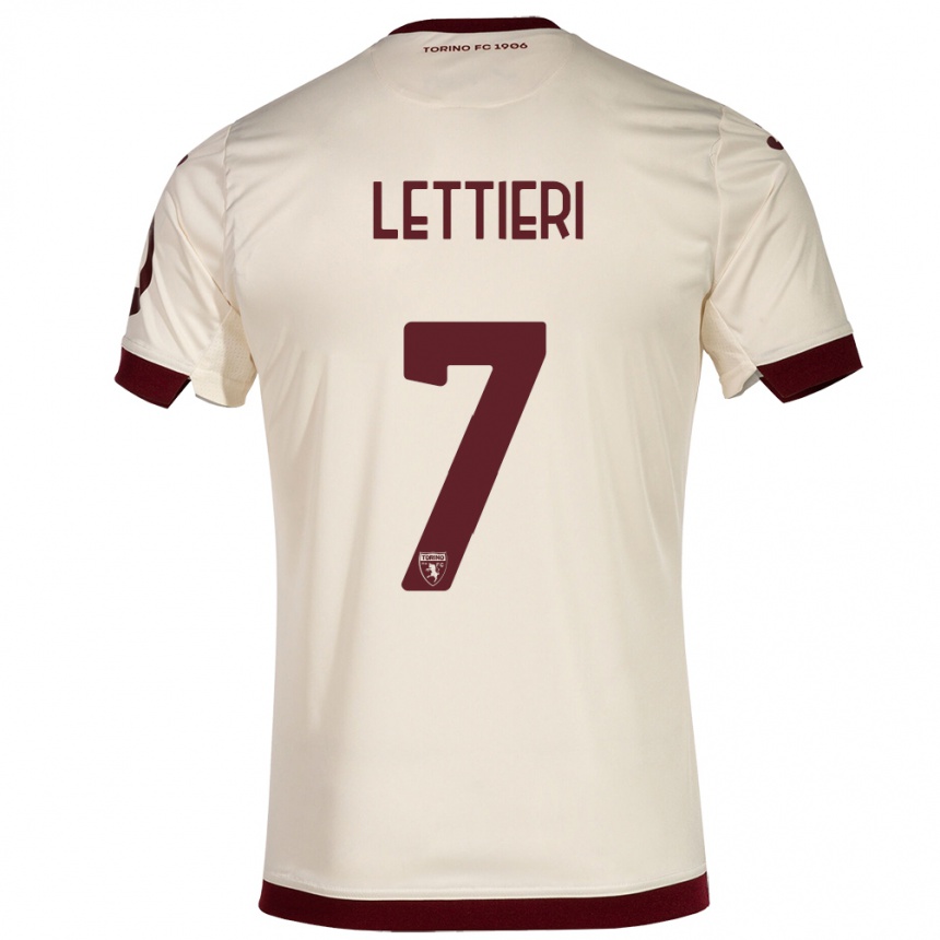 Herren Fußball Jessica Lettieri #7 Sekt Auswärtstrikot Trikot 2023/24 T-Shirt Luxemburg