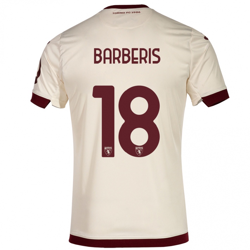 Herren Fußball Laura Barberis #18 Sekt Auswärtstrikot Trikot 2023/24 T-Shirt Luxemburg