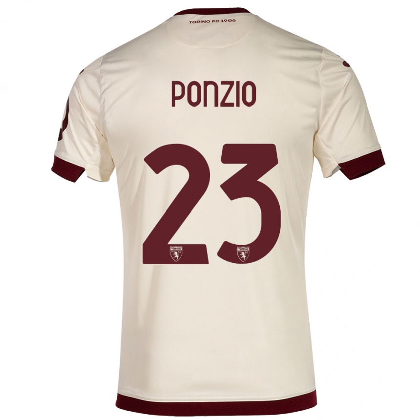 Herren Fußball Erika Ponzio #23 Sekt Auswärtstrikot Trikot 2023/24 T-Shirt Luxemburg