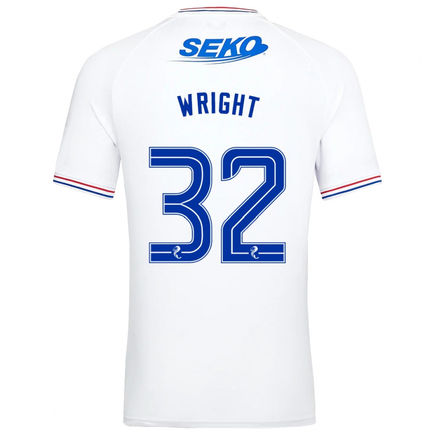 Herren Fußball Kieran Wright #32 Weiß Auswärtstrikot Trikot 2023/24 T-Shirt Luxemburg