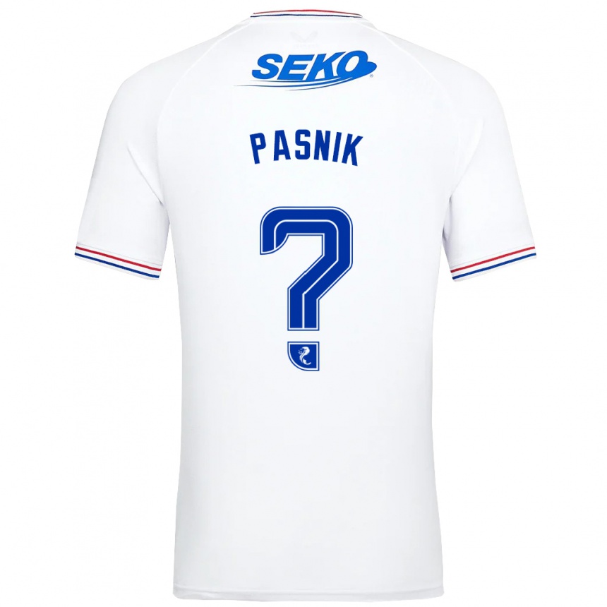 Herren Fußball Tyler Pasnik #0 Weiß Auswärtstrikot Trikot 2023/24 T-Shirt Luxemburg