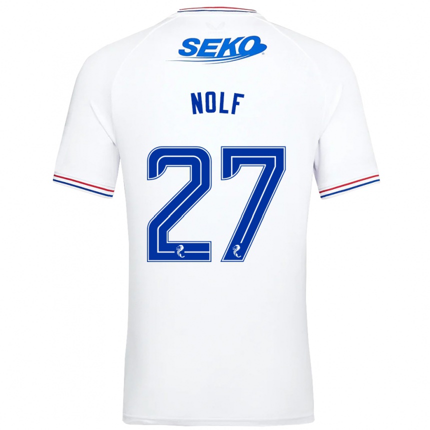 Herren Fußball Madeline Nolf #27 Weiß Auswärtstrikot Trikot 2023/24 T-Shirt Luxemburg