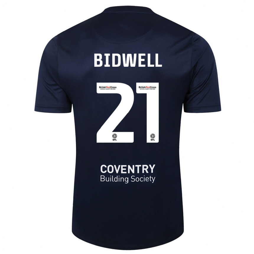 Herren Fußball Jake Bidwell #21 Rote Marine Auswärtstrikot Trikot 2023/24 T-Shirt Luxemburg