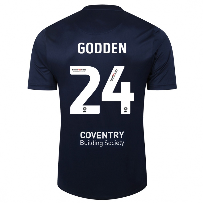 Herren Fußball Matt Godden #24 Rote Marine Auswärtstrikot Trikot 2023/24 T-Shirt Luxemburg