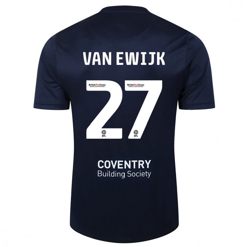 Herren Fußball Milan Van Ewijk #27 Rote Marine Auswärtstrikot Trikot 2023/24 T-Shirt Luxemburg