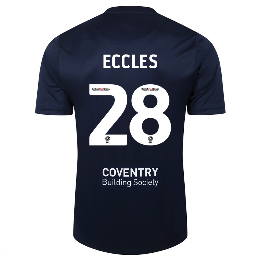 Herren Fußball Josh Eccles #28 Rote Marine Auswärtstrikot Trikot 2023/24 T-Shirt Luxemburg