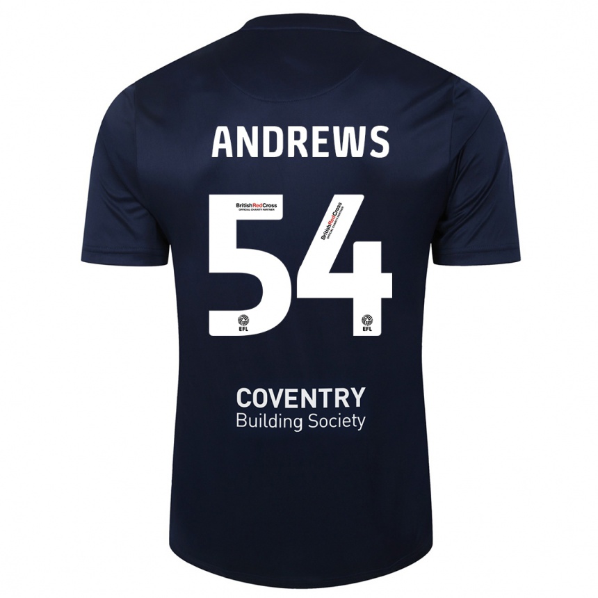 Herren Fußball Kai Andrews #54 Rote Marine Auswärtstrikot Trikot 2023/24 T-Shirt Luxemburg