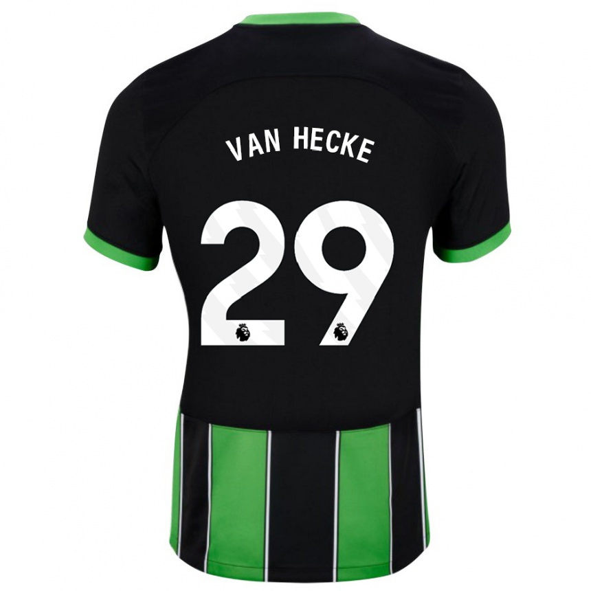 Herren Fußball Jan Paul Van Hecke #29 Schwarz Grün Auswärtstrikot Trikot 2023/24 T-Shirt Luxemburg