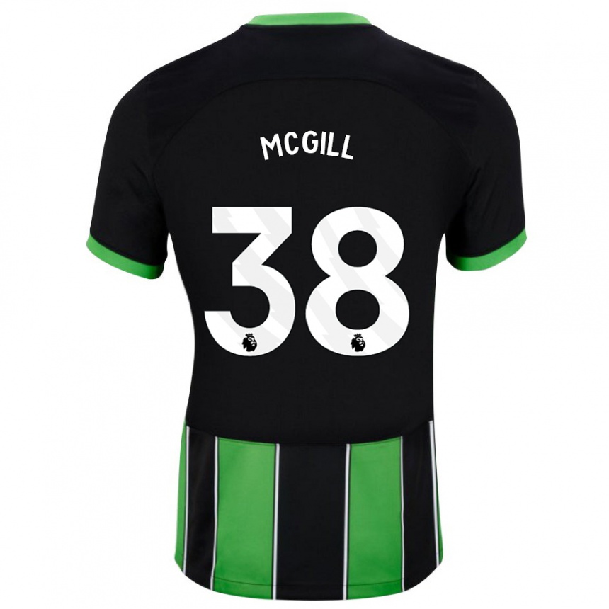 Herren Fußball Tom Mcgill #38 Schwarz Grün Auswärtstrikot Trikot 2023/24 T-Shirt Luxemburg