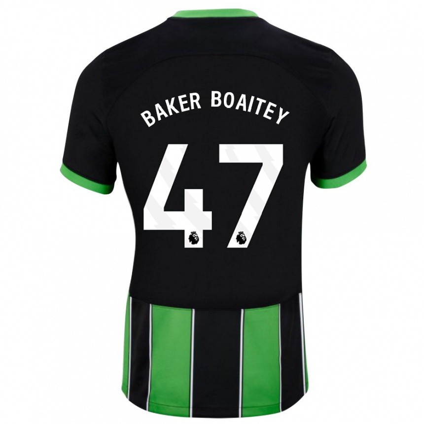 Herren Fußball Benicio Baker-Boaitey #47 Schwarz Grün Auswärtstrikot Trikot 2023/24 T-Shirt Luxemburg