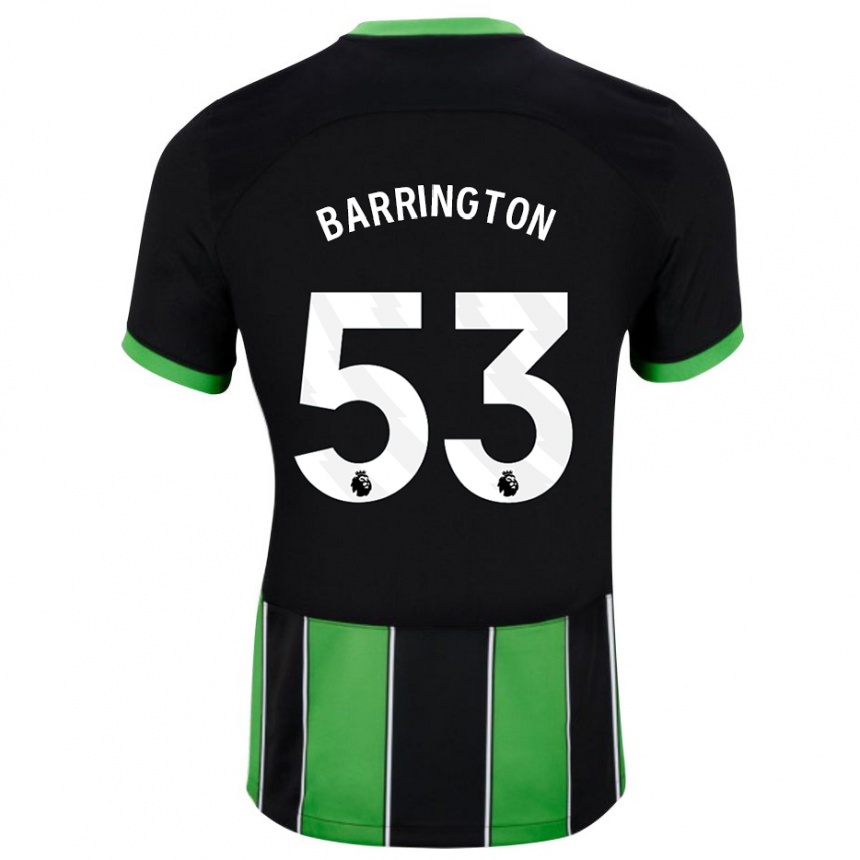 Herren Fußball Luca Barrington #53 Schwarz Grün Auswärtstrikot Trikot 2023/24 T-Shirt Luxemburg