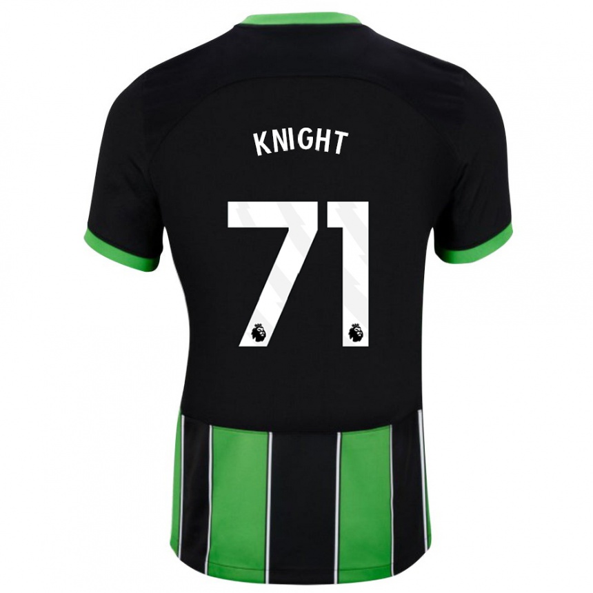 Herren Fußball Joe Knight #71 Schwarz Grün Auswärtstrikot Trikot 2023/24 T-Shirt Luxemburg