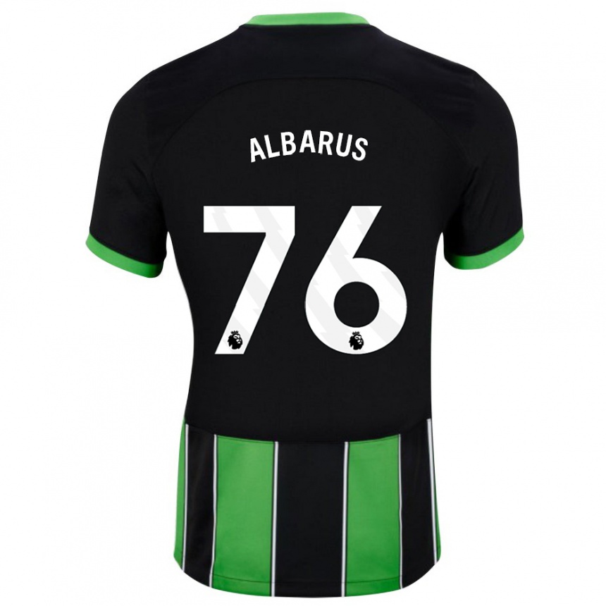 Herren Fußball Zane Albarus #76 Schwarz Grün Auswärtstrikot Trikot 2023/24 T-Shirt Luxemburg