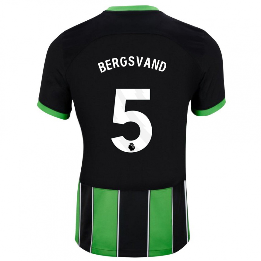 Herren Fußball Guro Bergsvand #5 Schwarz Grün Auswärtstrikot Trikot 2023/24 T-Shirt Luxemburg