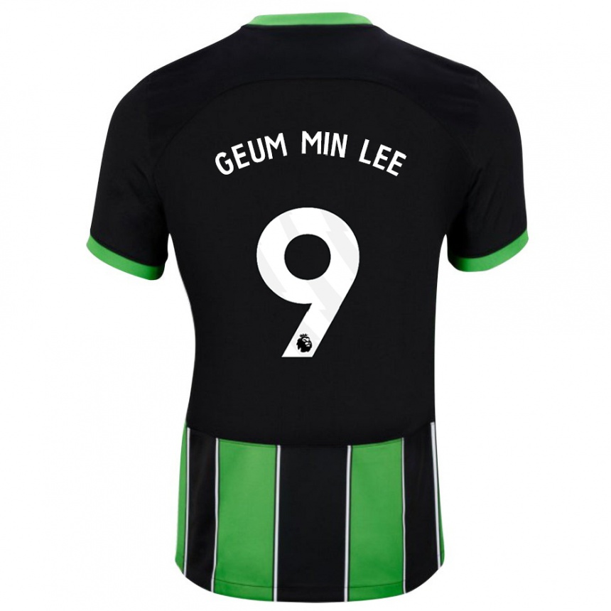 Herren Fußball Lee Geum-Min #9 Schwarz Grün Auswärtstrikot Trikot 2023/24 T-Shirt Luxemburg