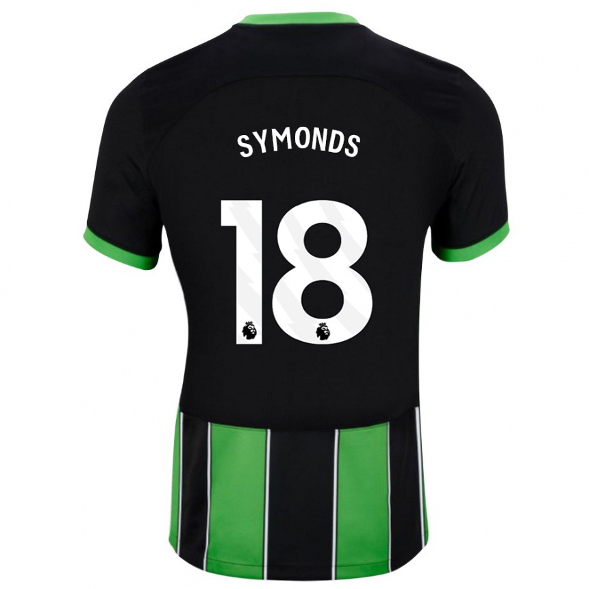 Herren Fußball Maisie Symonds #18 Schwarz Grün Auswärtstrikot Trikot 2023/24 T-Shirt Luxemburg