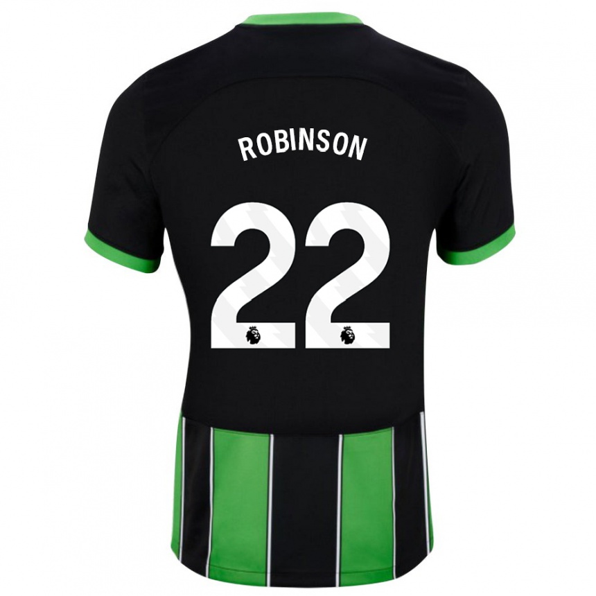 Herren Fußball Katie Robinson #22 Schwarz Grün Auswärtstrikot Trikot 2023/24 T-Shirt Luxemburg