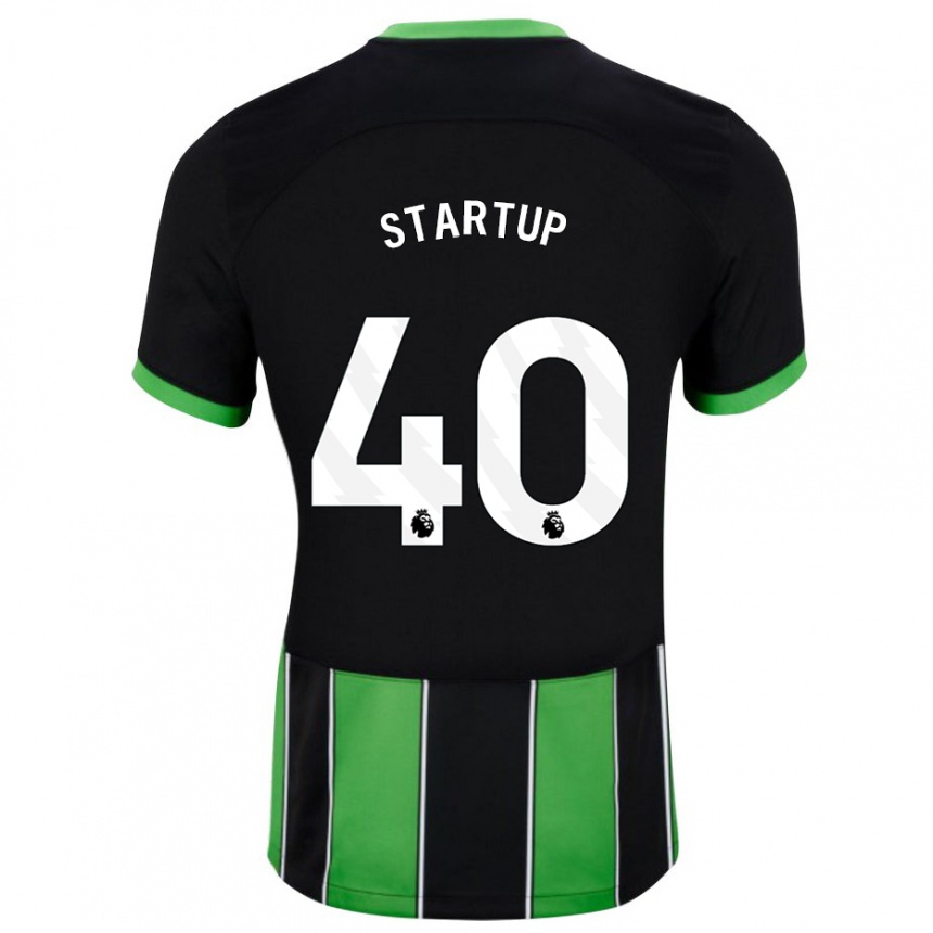 Herren Fußball Katie Startup #40 Schwarz Grün Auswärtstrikot Trikot 2023/24 T-Shirt Luxemburg