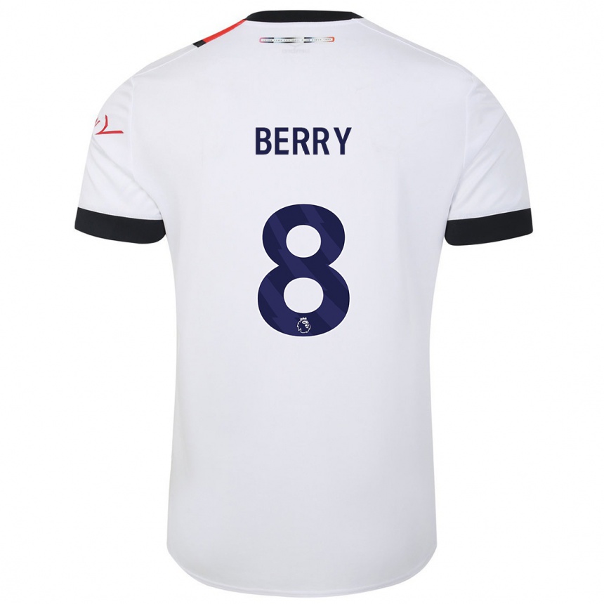 Herren Fußball Luke Berry #8 Weiß Auswärtstrikot Trikot 2023/24 T-Shirt Luxemburg