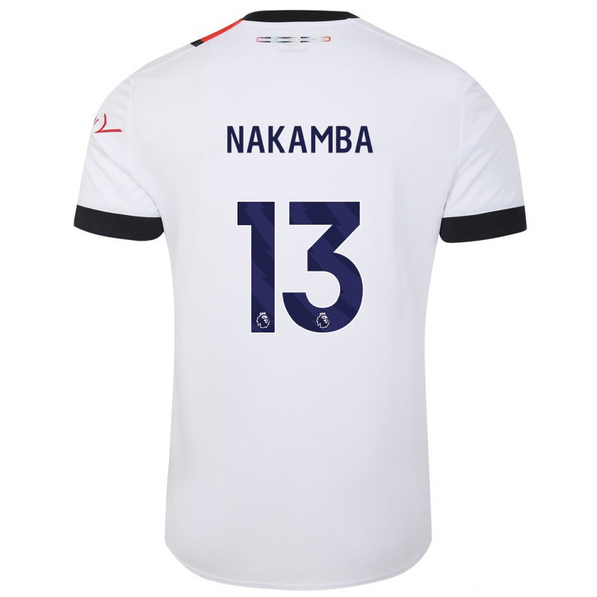 Herren Fußball Marvelous Nakamba #13 Weiß Auswärtstrikot Trikot 2023/24 T-Shirt Luxemburg