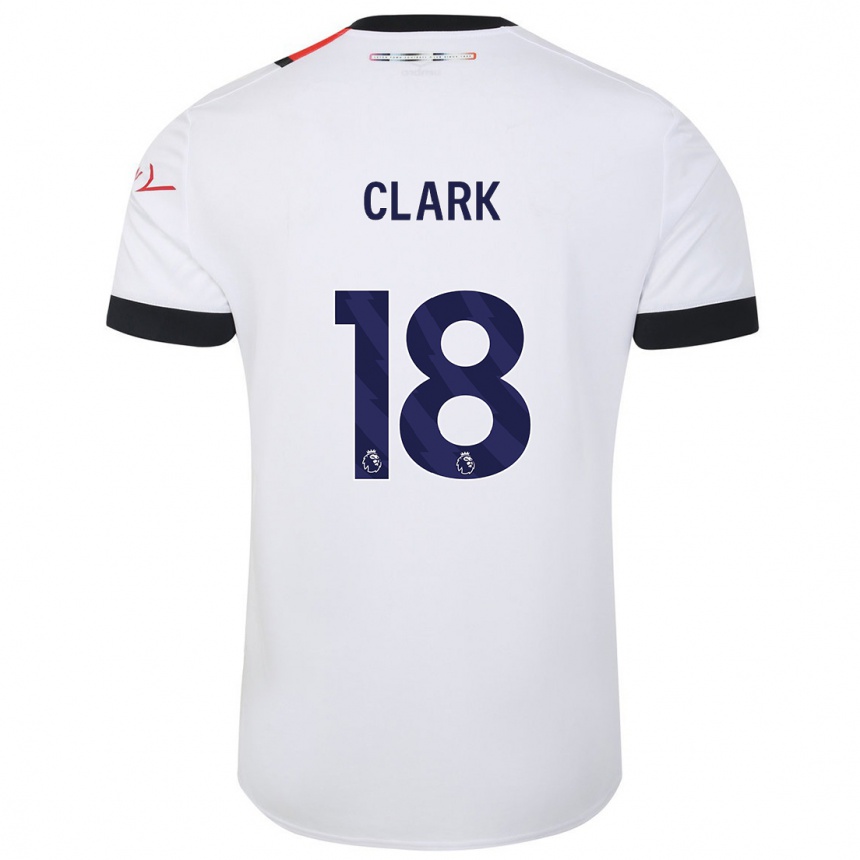 Herren Fußball Jordan Clark #18 Weiß Auswärtstrikot Trikot 2023/24 T-Shirt Luxemburg