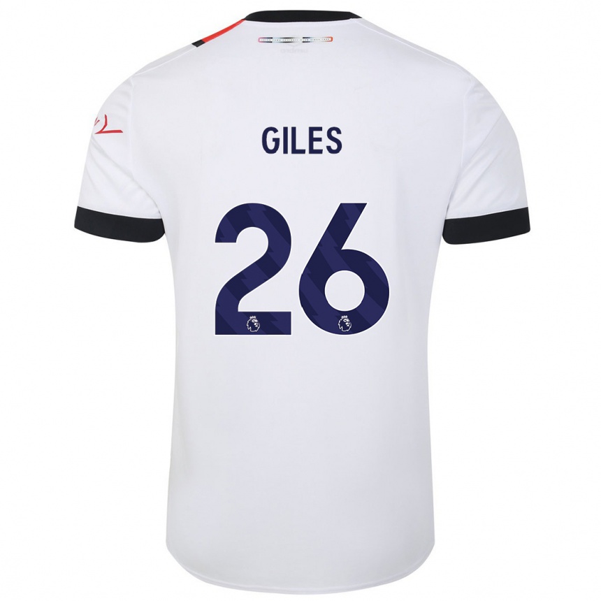 Herren Fußball Ryan Giles #26 Weiß Auswärtstrikot Trikot 2023/24 T-Shirt Luxemburg
