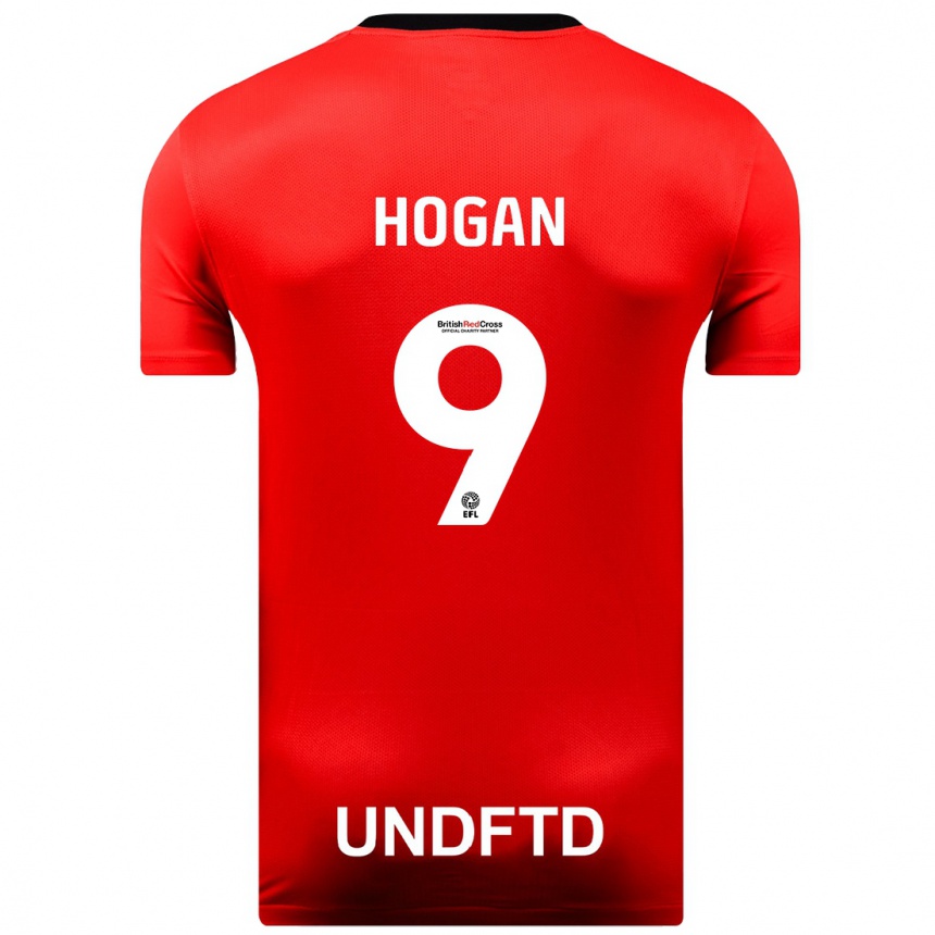 Herren Fußball Scott Hogan #9 Rot Auswärtstrikot Trikot 2023/24 T-Shirt Luxemburg