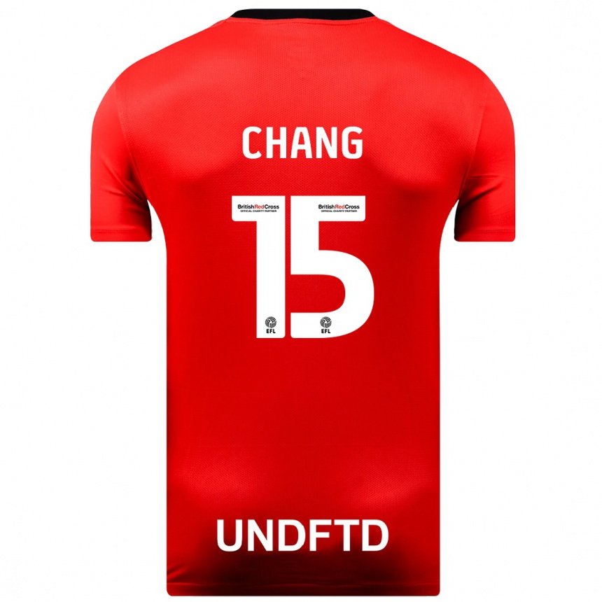 Herren Fußball Alfie Chang #15 Rot Auswärtstrikot Trikot 2023/24 T-Shirt Luxemburg