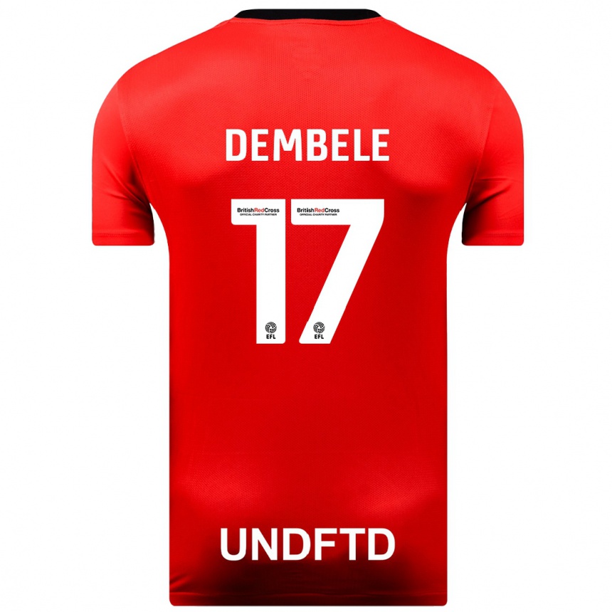 Herren Fußball Siriki Dembélé #17 Rot Auswärtstrikot Trikot 2023/24 T-Shirt Luxemburg