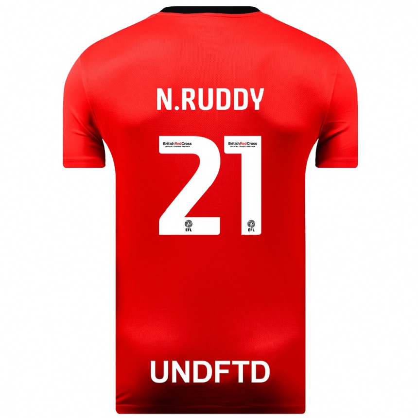 Herren Fußball John Ruddy #21 Rot Auswärtstrikot Trikot 2023/24 T-Shirt Luxemburg